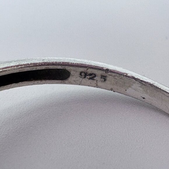 VTG Sterling Silver 925 Natural Diamond Open Hearts Infinity Ring Size 10.25 - Picture 6 of 9